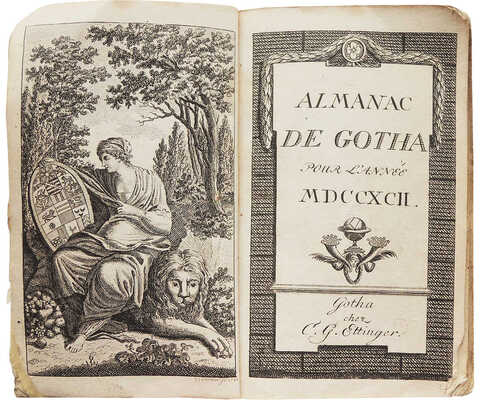 [Альманах Готы. За год MDCCXCII. Гота, у К.Г. Эттингера]. 1792.
